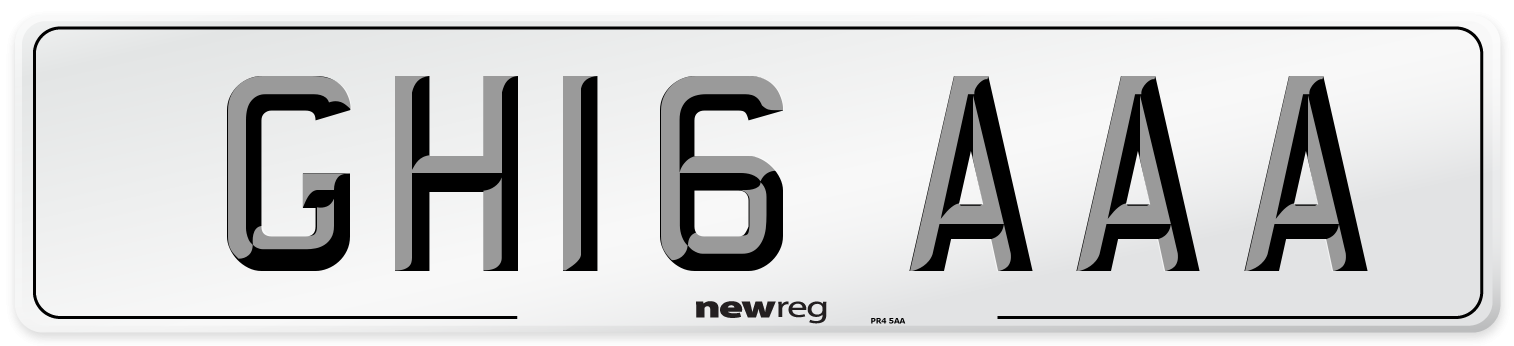GH16 AAA Number Plate from New Reg